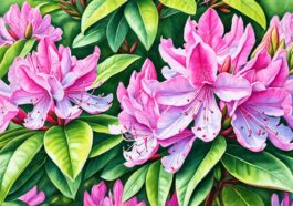 Blühender Rhododendron im Garten