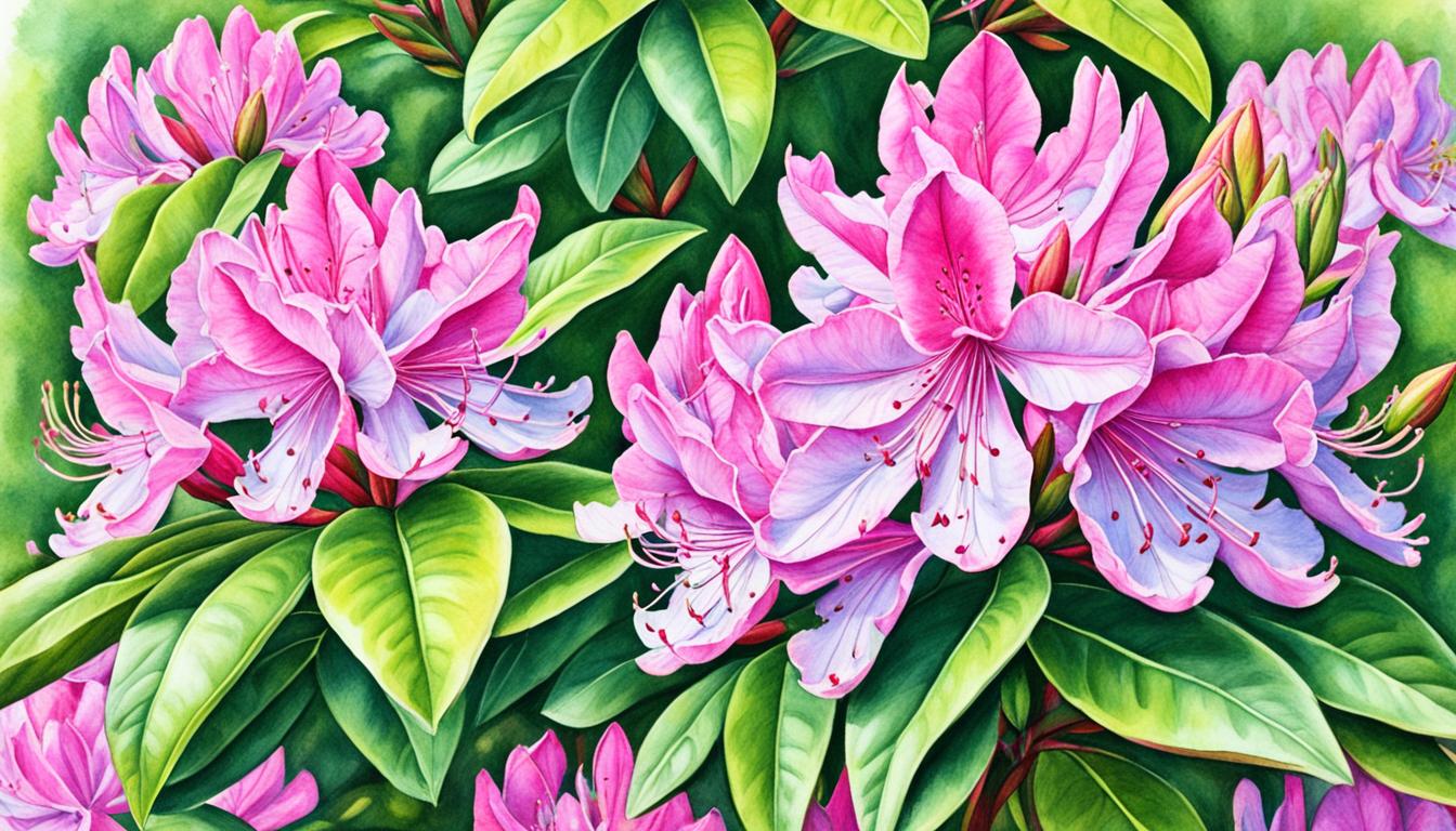 Blühender Rhododendron im Garten