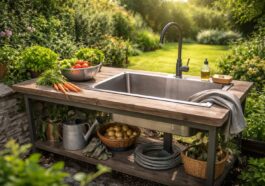 Wasserstelle im Garten planen: Outdoor-Waschplatz für Ernte, Grill & Gartenarbeit
